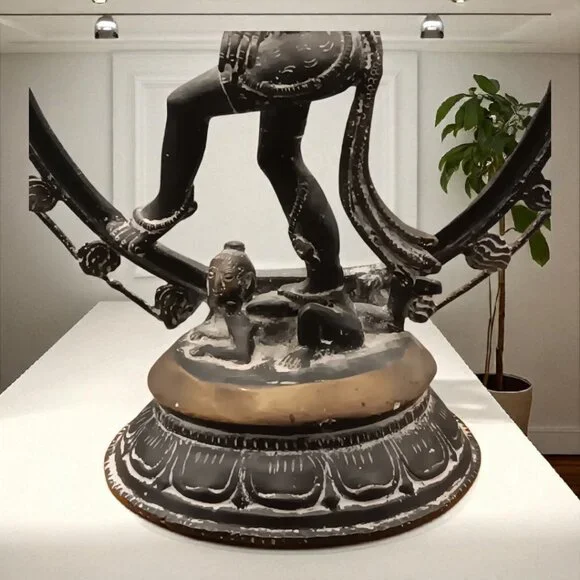 A Bronze Statue of Shiva Nataraja, as Lord of the Dance 12" H x 91/2 " W - Picture 3 of 8